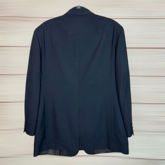 Brooks Brothers 346 Two-Buttons Wool Blazer Navy Blue with Gold Buttons 44R - Picture 8 of 14